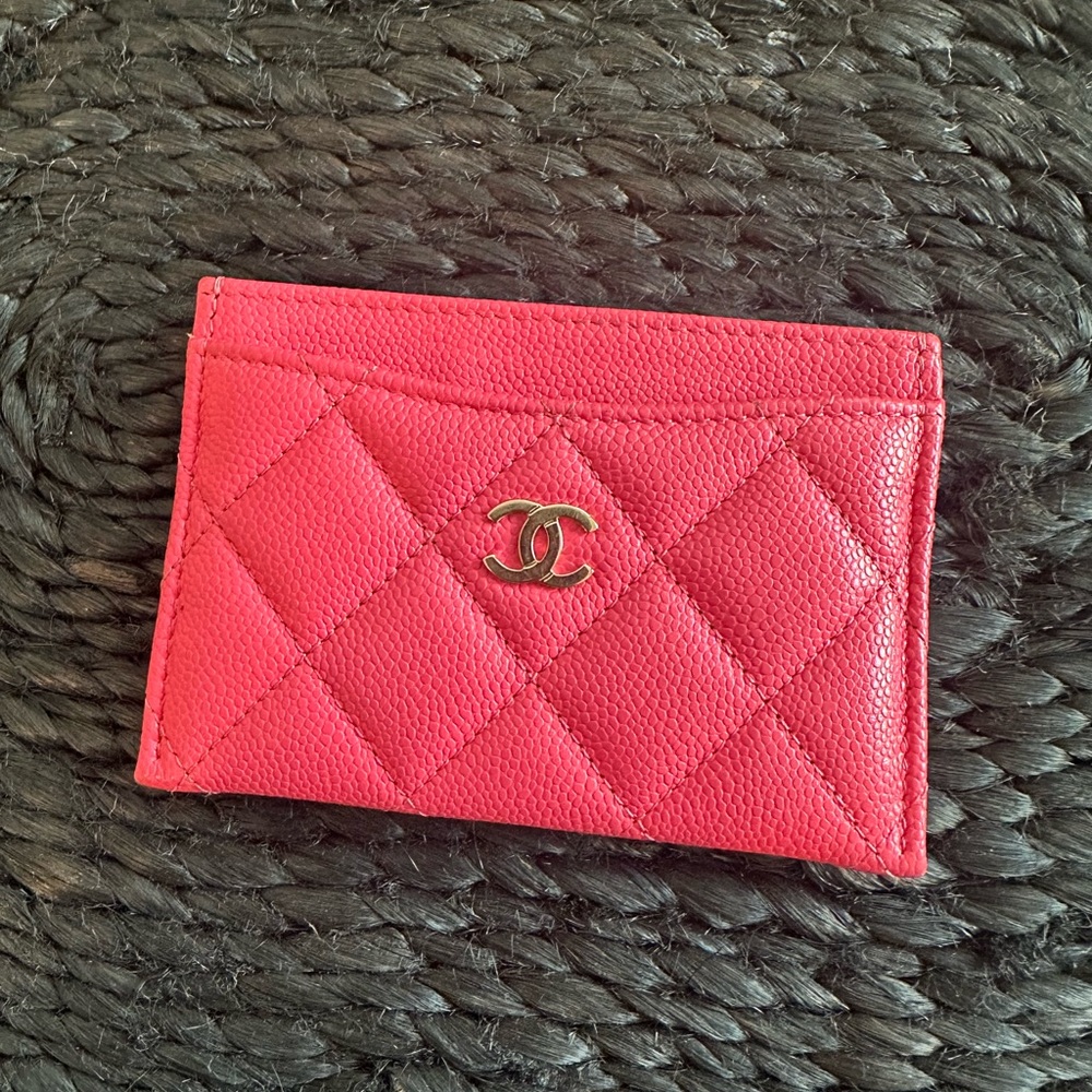 Chanel Pink Quilted Card Holder